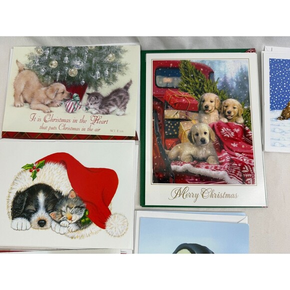 Pet Dog Cat Christmas Card Lot of 45 pc with Envelopes Holiday Greetings - Picture 8 of 9